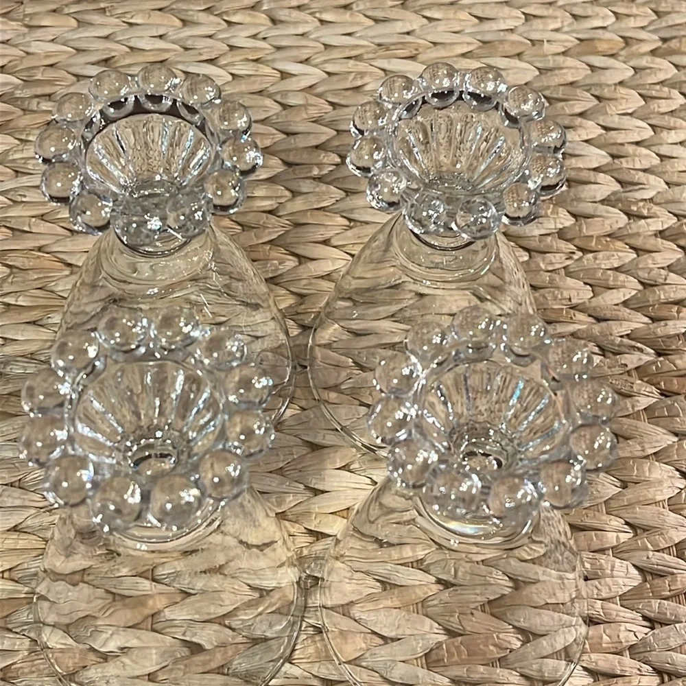 4 Vintage Berwick “Boopie” bubble glass cordial Glasses